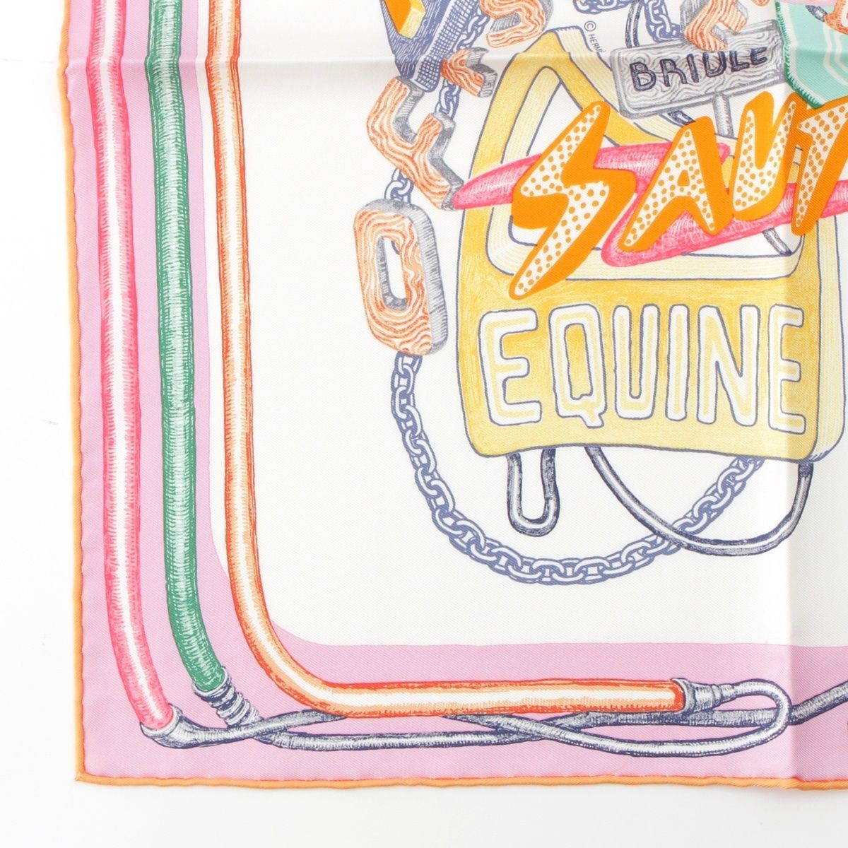 エルメス カレ45 ガヴロッシュ Chevaloscope Neon Pointille シュヴァ