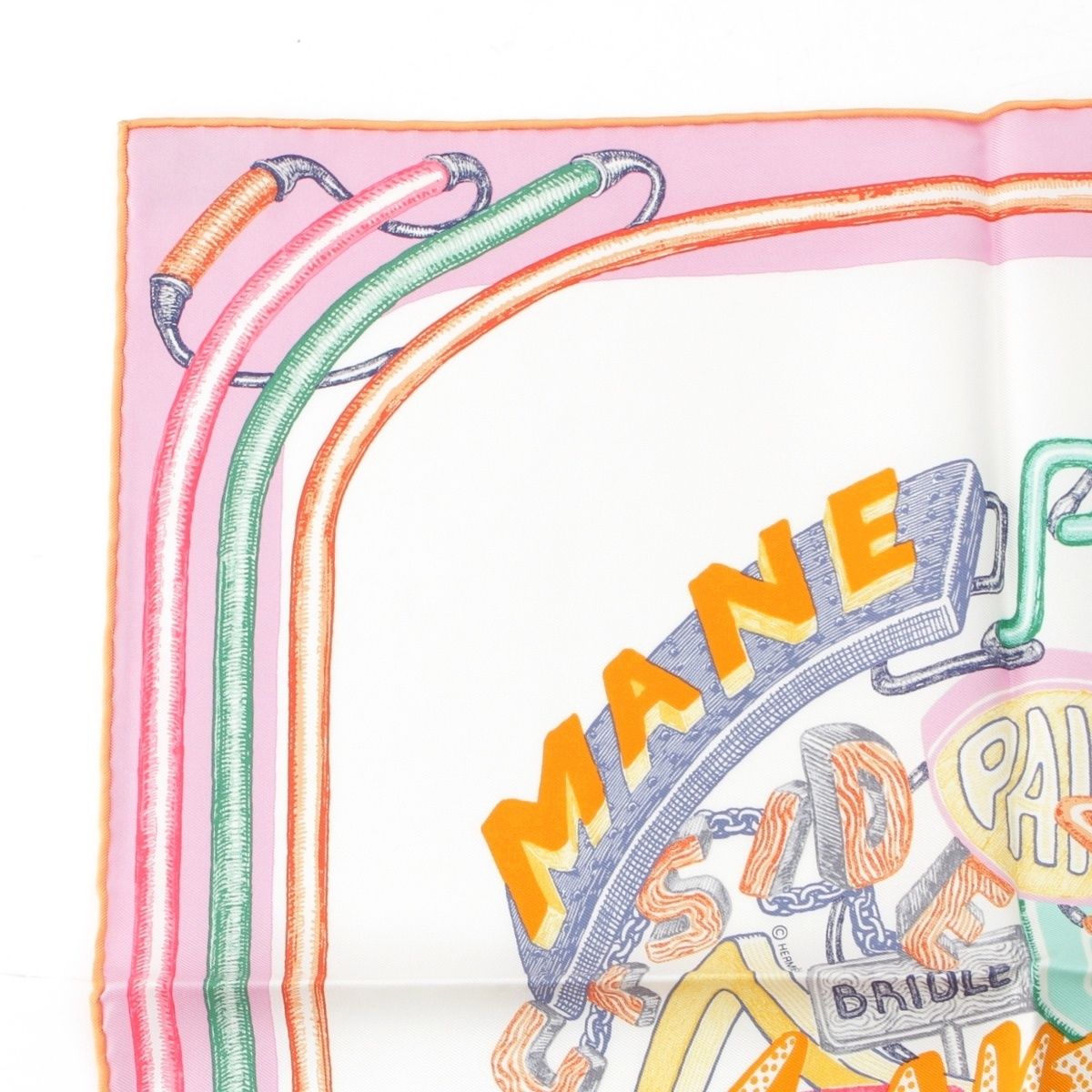 エルメス カレ45 ガヴロッシュ Chevaloscope Neon Pointille シュヴァロスコープ シルク ネオン ポワンティエ スカーフ マルチ