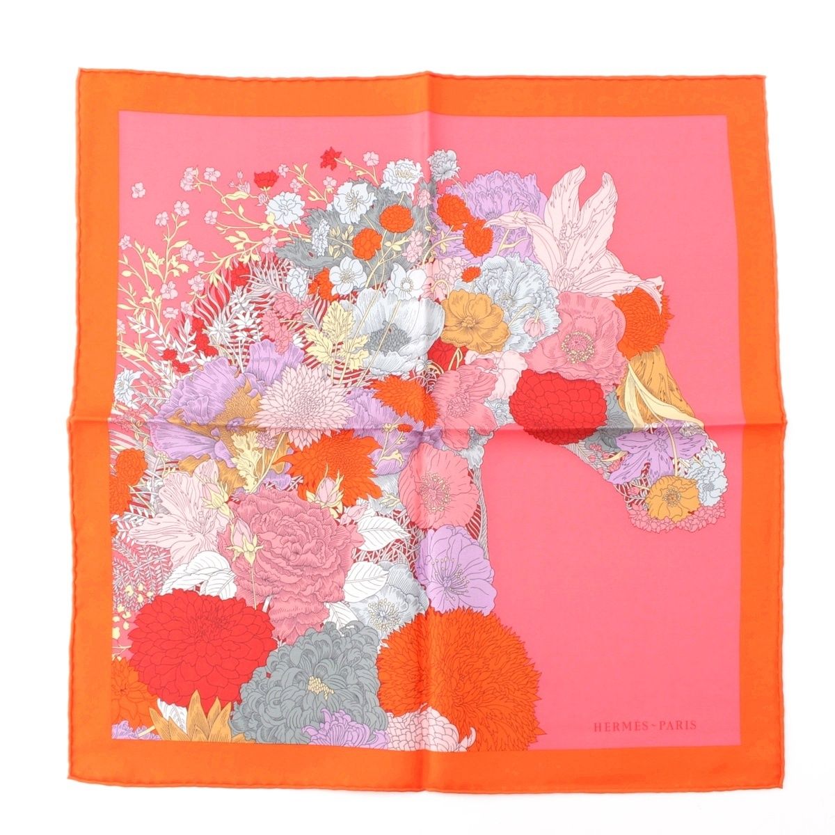 エルメス カレ45 ガヴロッシュ Robe Legere ローブレジェール シルク スカーフ レッド