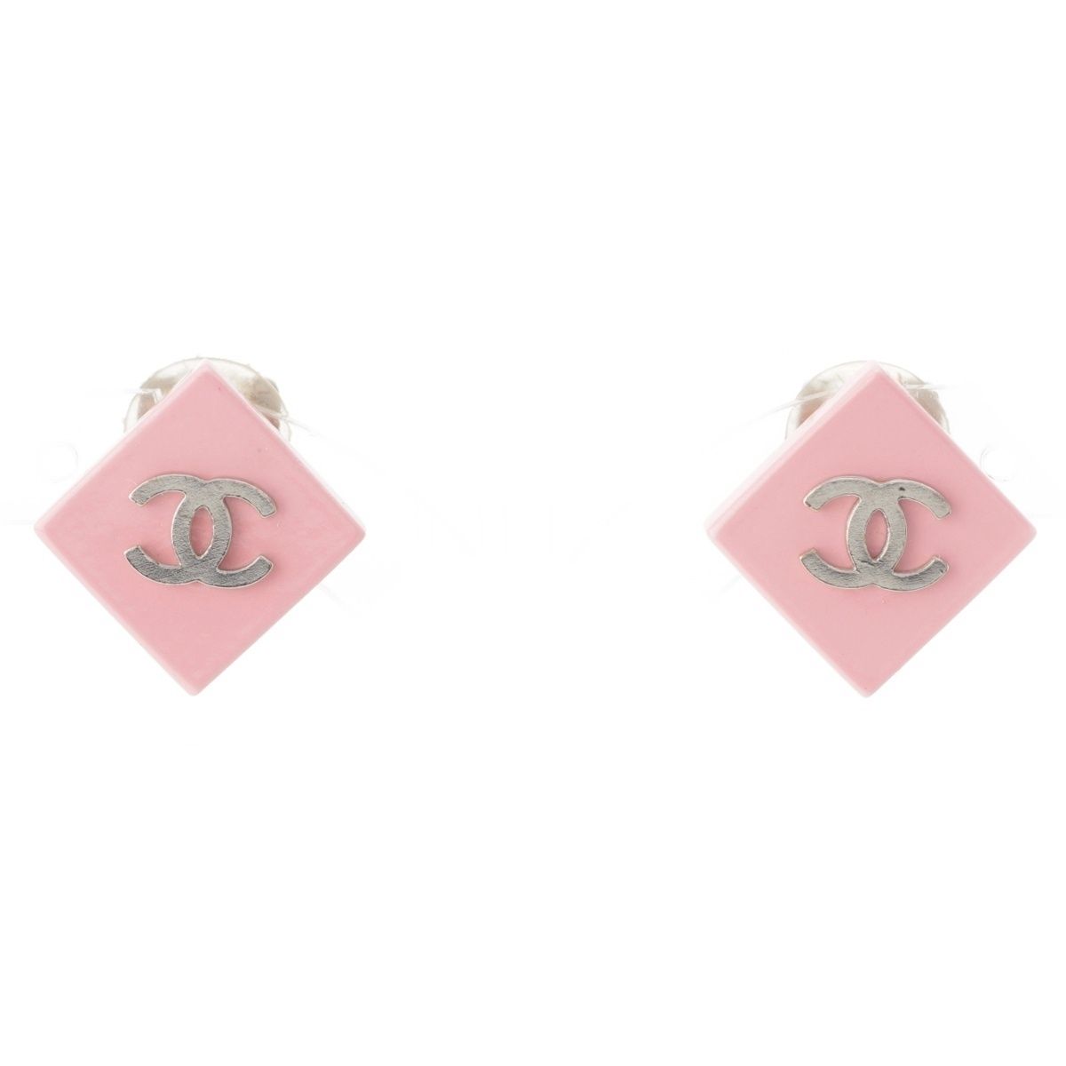 シャネル 04P ココマーク ひし形 イヤリング ピンク