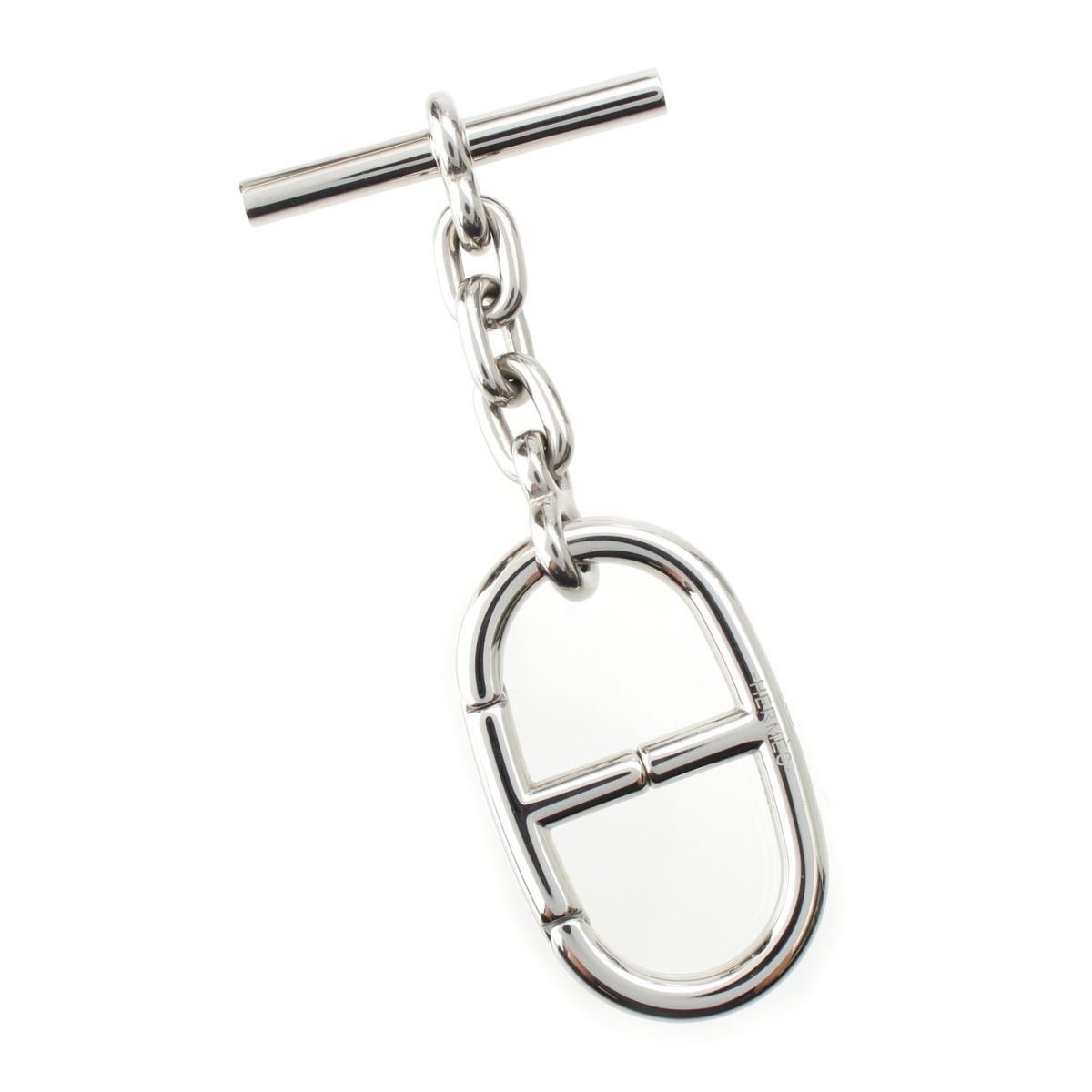 エルメス シェーヌダンクル キーホルダー キーリング シルバー