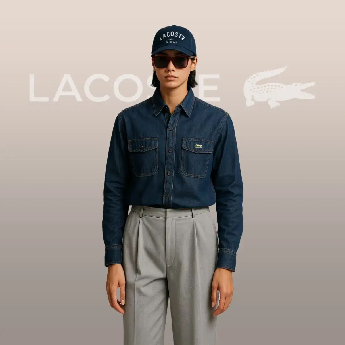 ラコステ レディース デニムシャツ