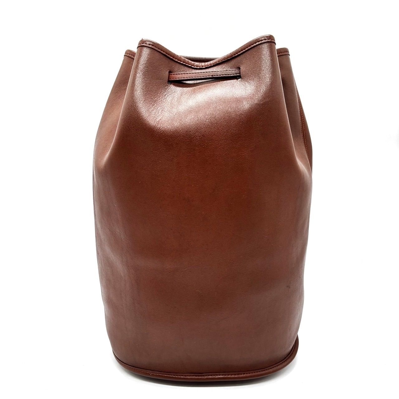 良品】 old coach y2k brown all leather shoulderbag handbag unisex 
