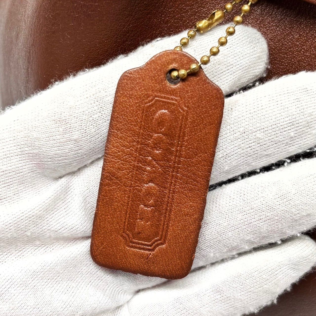 良品】 old coach y2k brown all leather shoulderbag handbag unisex 