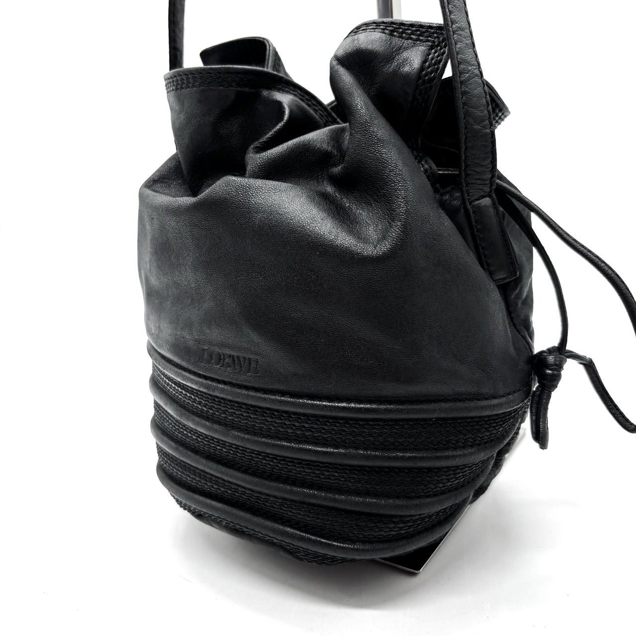 良品】LOEWE ロエベ 巾着 ショルダーバッグ レザー 革 ポシェット 