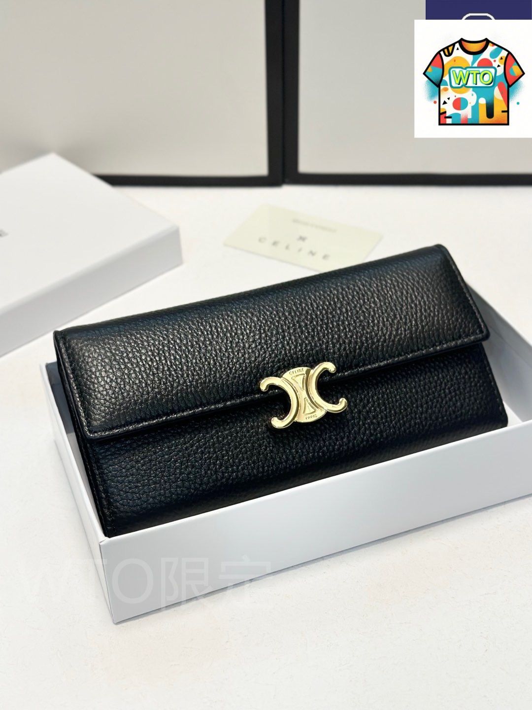 今日 Celine セリーヌ ダブルフォールドウォレット レザーを使用したクラシックで耐久性に優れたデザイン WTO輸入2