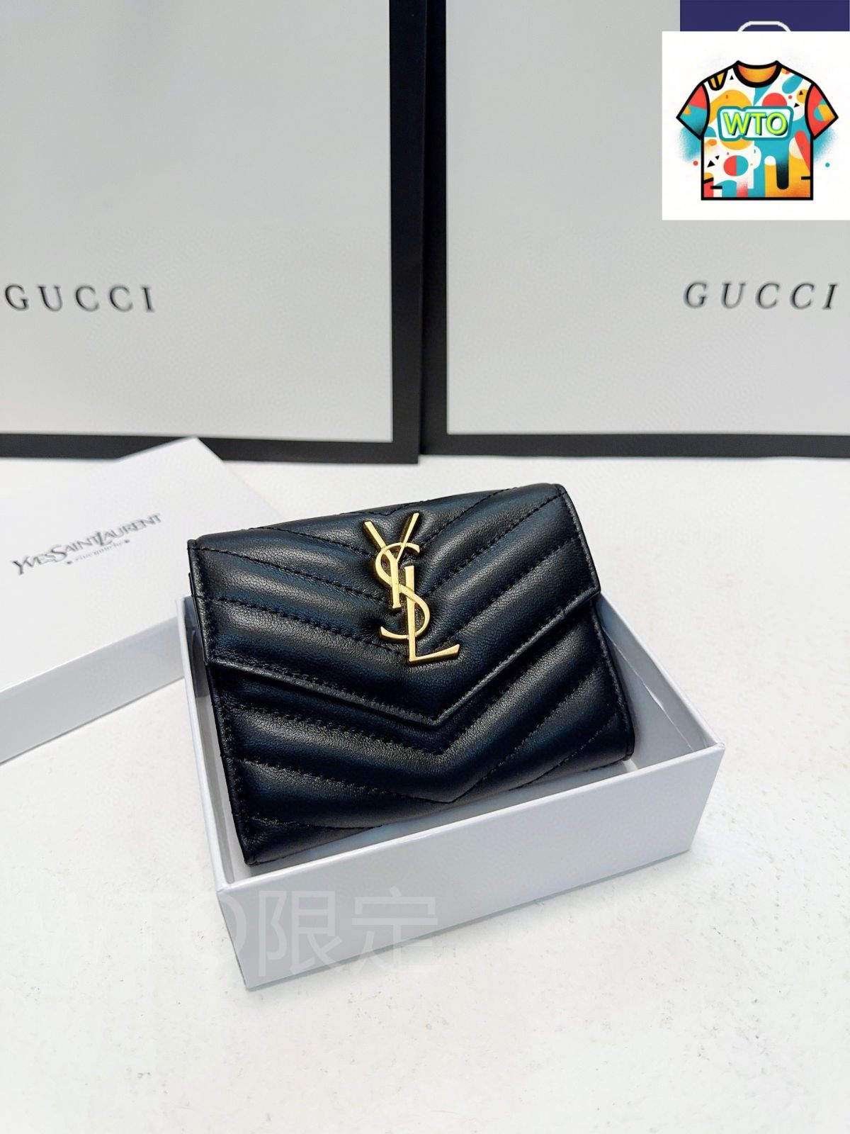 今日 Yves Saint Laurent イヴサンローラン シームレスレザーウォレット クラシックデザイン 高耐久性-WTO輸入2