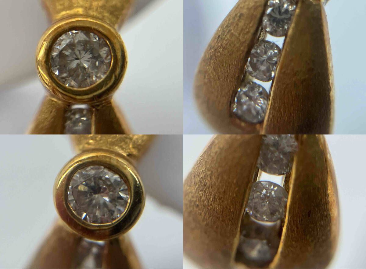 K 18 金 ゴールド ピアス ダイヤ0.11 ct レディース 貴金属