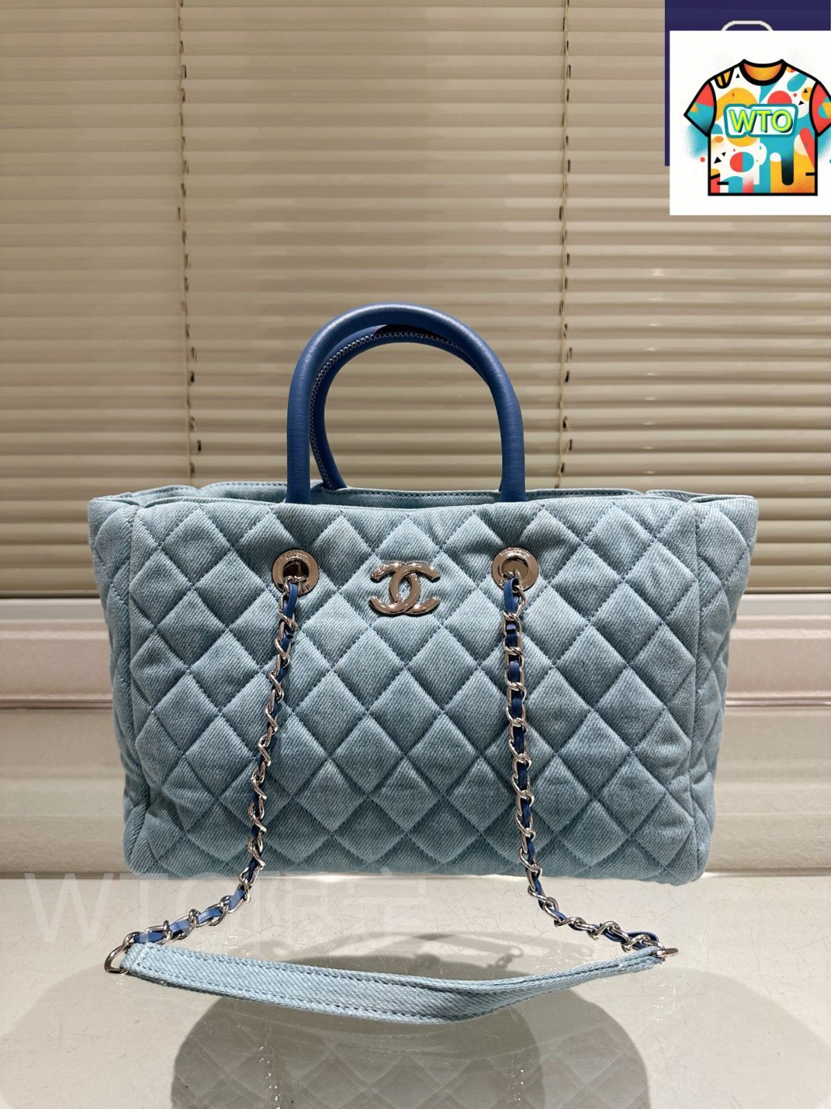 今日 Chanel シャネル トートバッグ デニム素材にゴールドハードウェアを配した実用的デザイン-WTO輸入2
