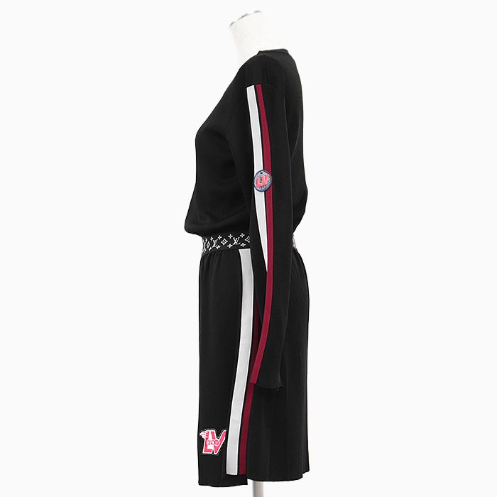 極美品★LOUIS VUITTON★ロゴ★フレア★五部袖★ニットワンピース 極美品】LOUIS VUITTON ルイ・ヴィトン ニットワンピース 2020AW