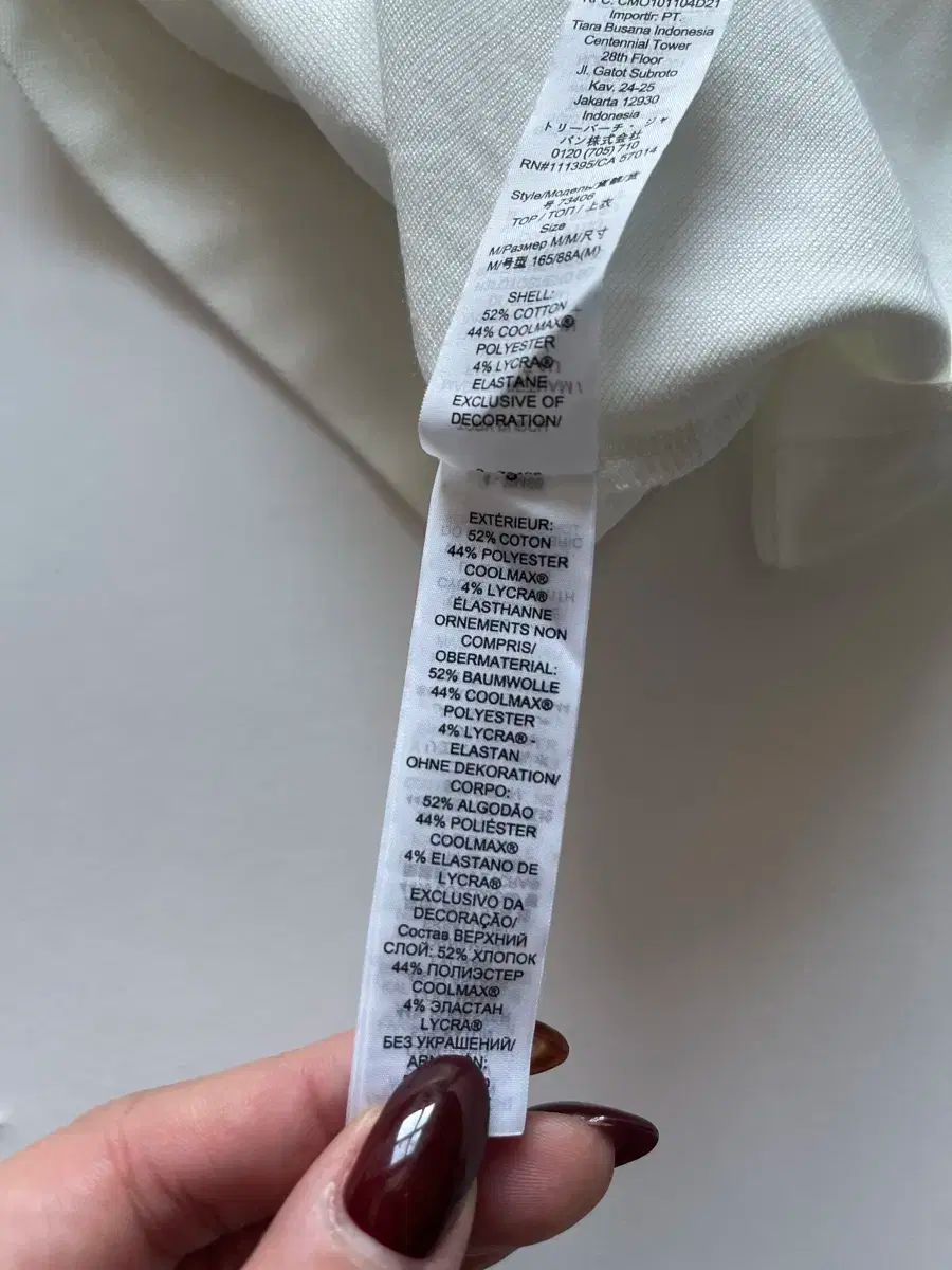  トリーバーチ 白 ノースリーブ カラ Tシャツ 半袖(Tシャツ) Tシャツ カットソー