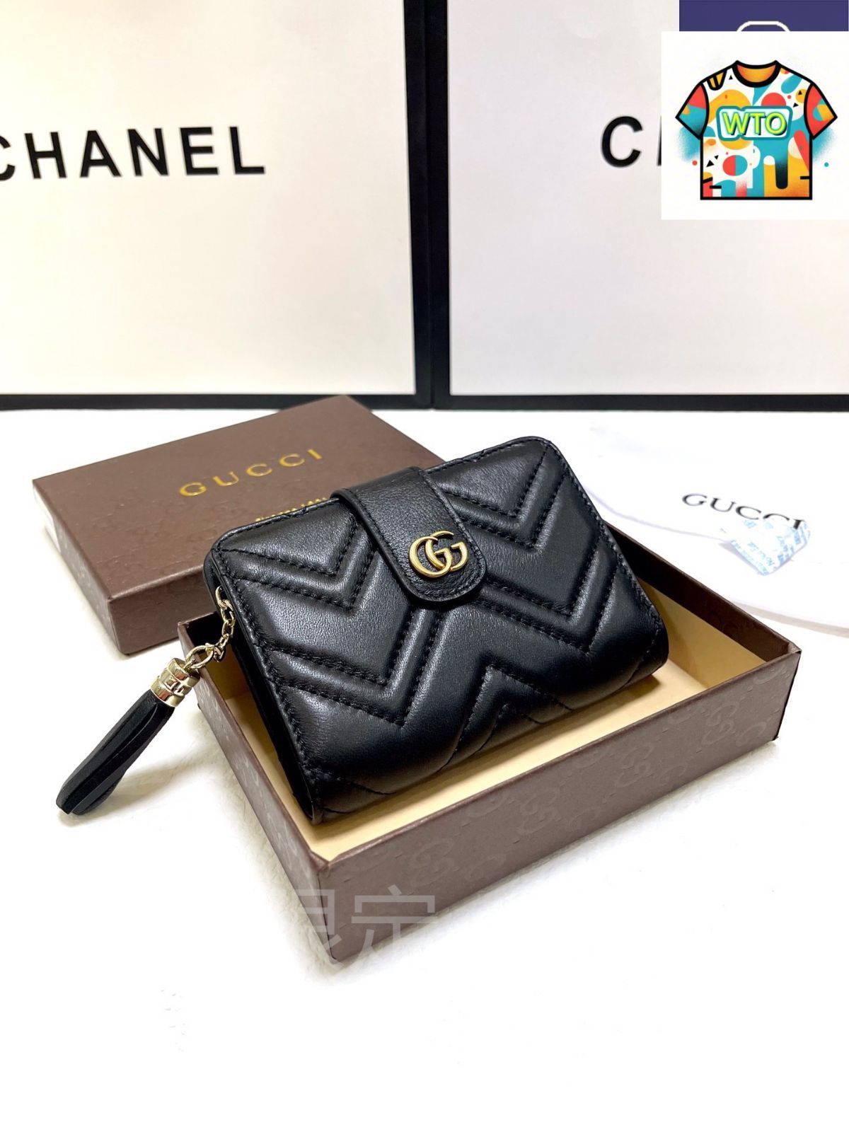 今日 Gucci グッチ 新しい三つ折りショートウォレット 輸入羊皮で質感一流独特スタイル