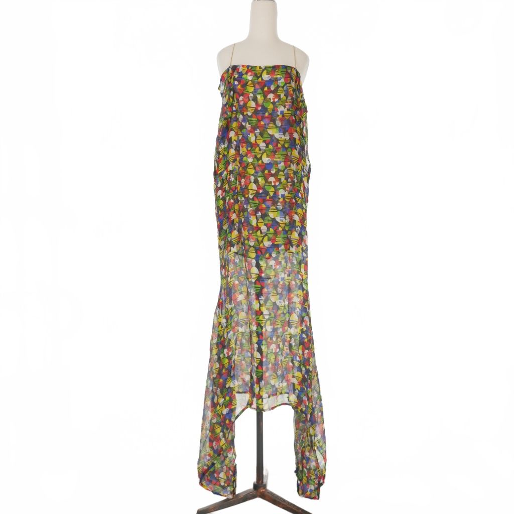 ディースクエアード 23 AW 総柄 ロングワンピース ドレス ノースリーブ 38 マルチ 正規