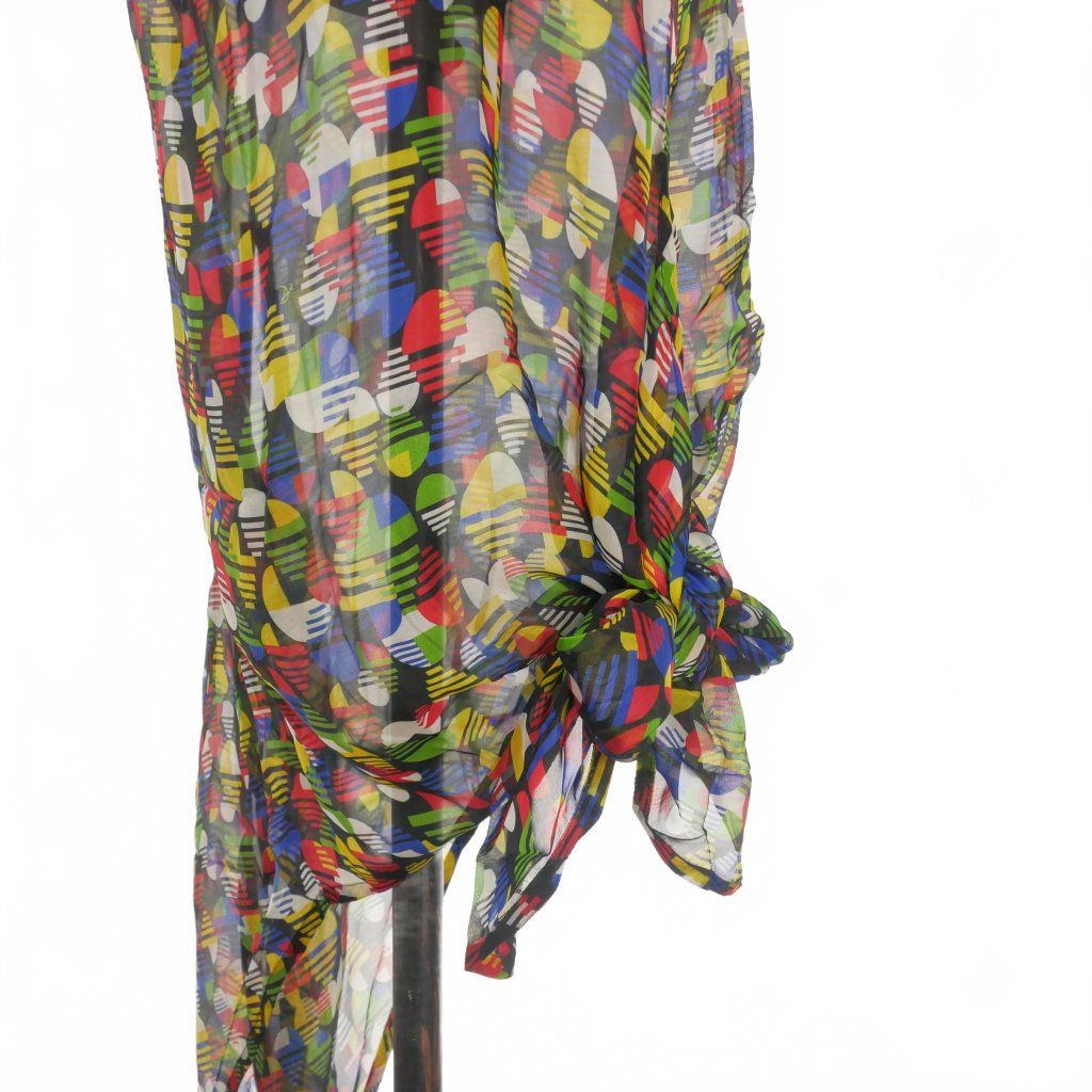  ディースクエアード 23 AW 総柄 ロングワンピース ドレス ノースリーブ 38 マルチ 正規 長袖 七分袖 その他