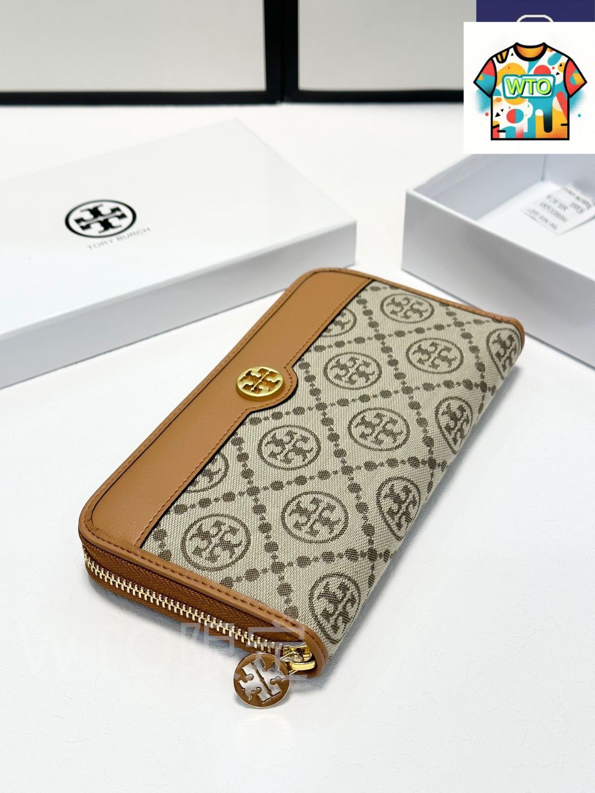 今日 Tory Burch トリーバーチ シングルジッパー財布 オリジナル素材×高品質レザー シンプル 尚デザイン