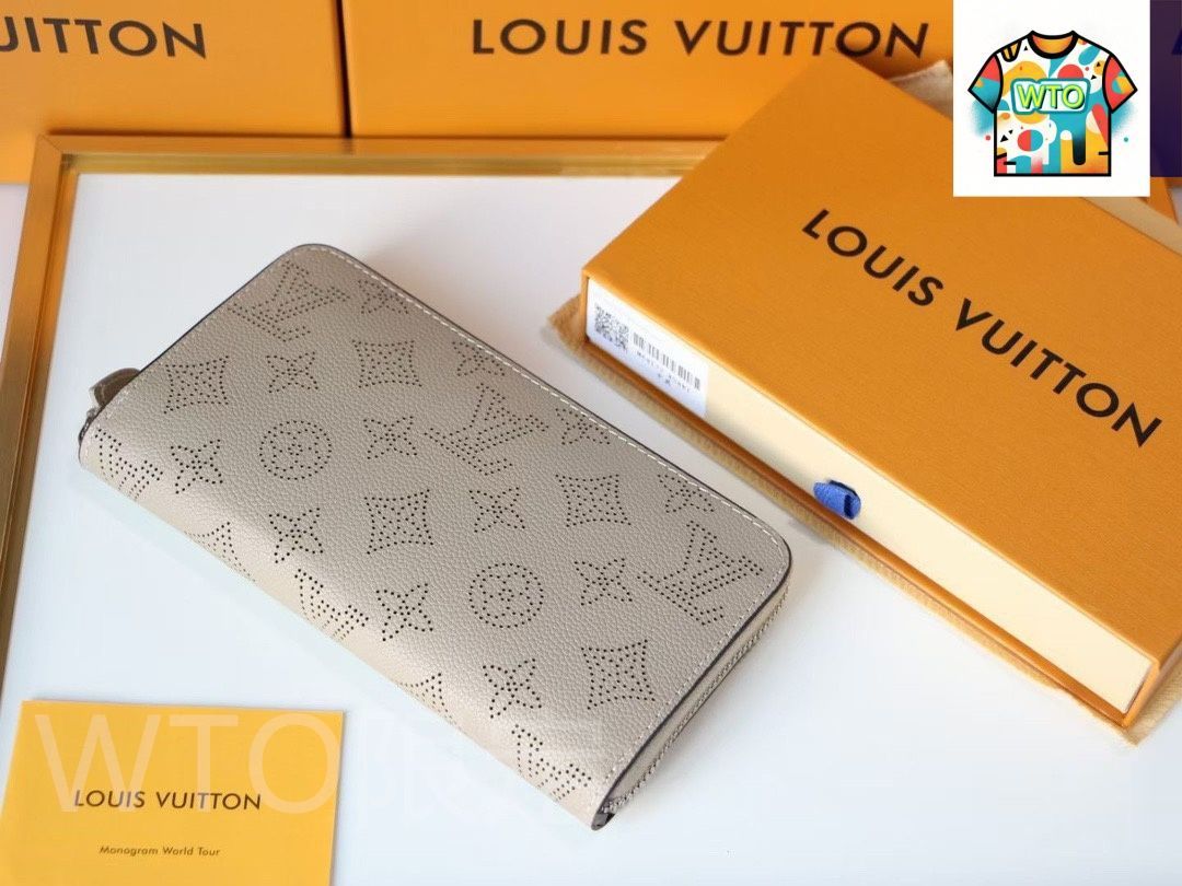 今日 Louis Vuitton ルイヴィトン クラシックジッパーウォレットシリーズ 柔らかいマヒナパンチング小牛皮を採用