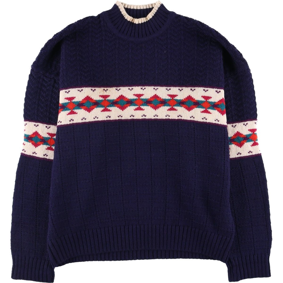 古着 90年代~ トミーヒルフィガー TOMMY HILFIGER ネイティブ柄 モック 