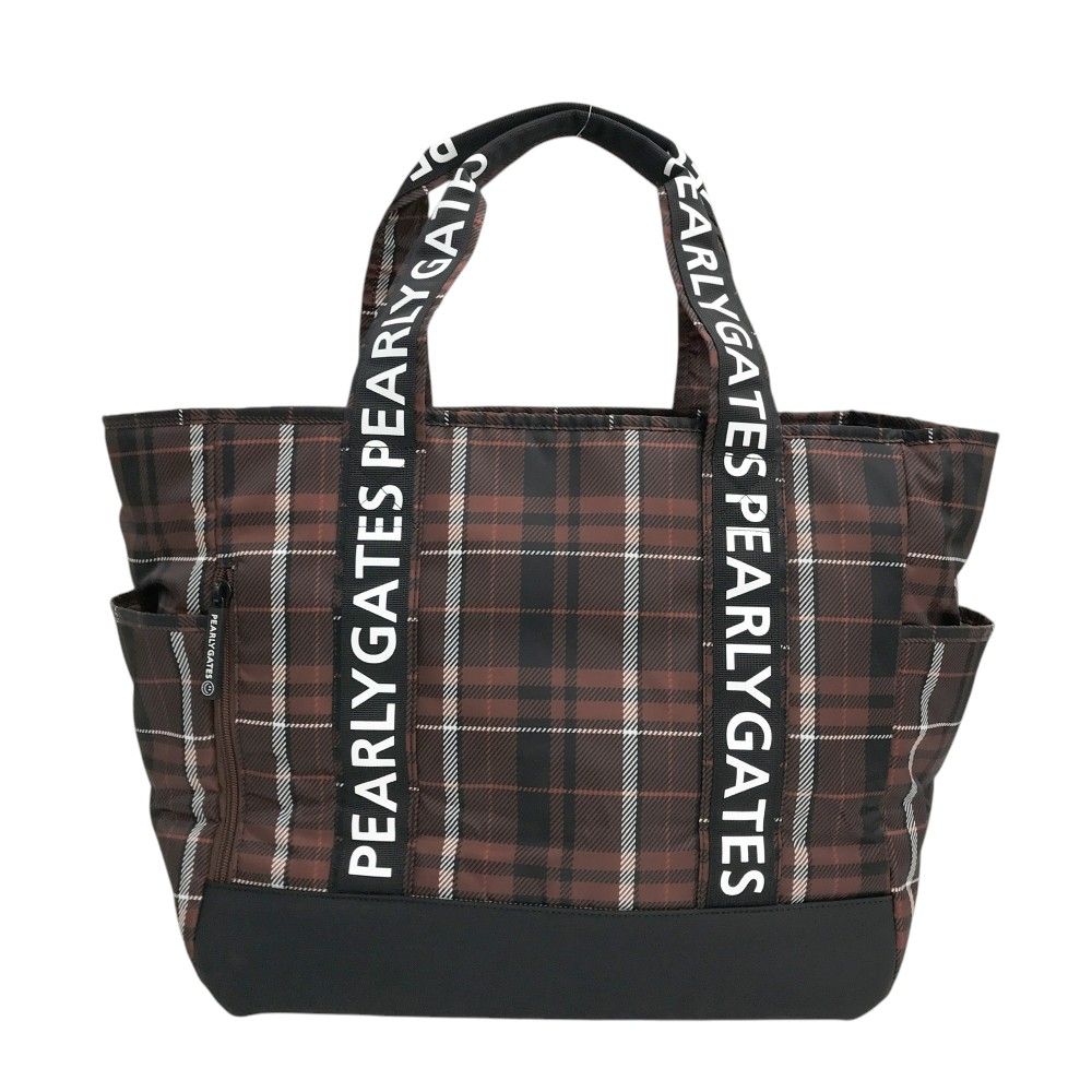 PEARLY GATES パーリーゲイツ モデル ロッカーバッグ トートバッグ チェック柄 ブラウン系 FR ゴルフウェア ストスト