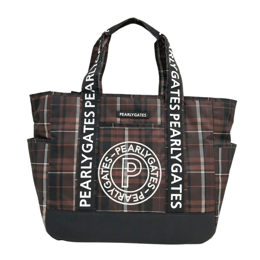 PEARLY GATES パーリーゲイツ モデル ロッカーバッグ トートバッグ チェック柄 ブラウン系 FR 240101555967 ゴルフウェア ストスト