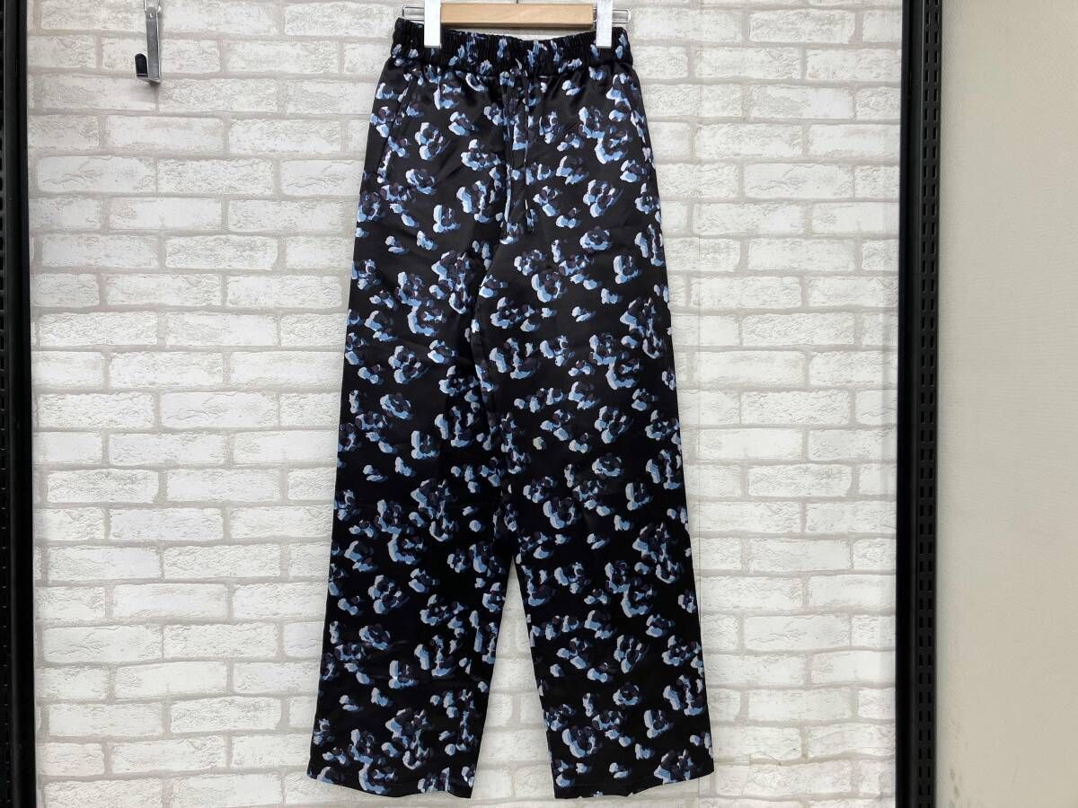 TELMA RERAX PANTS TLM23FF080 テルマ ロングパンツ 総柄 アセテート ゴムウエスト ドロスト レディース サイズ34 状態要