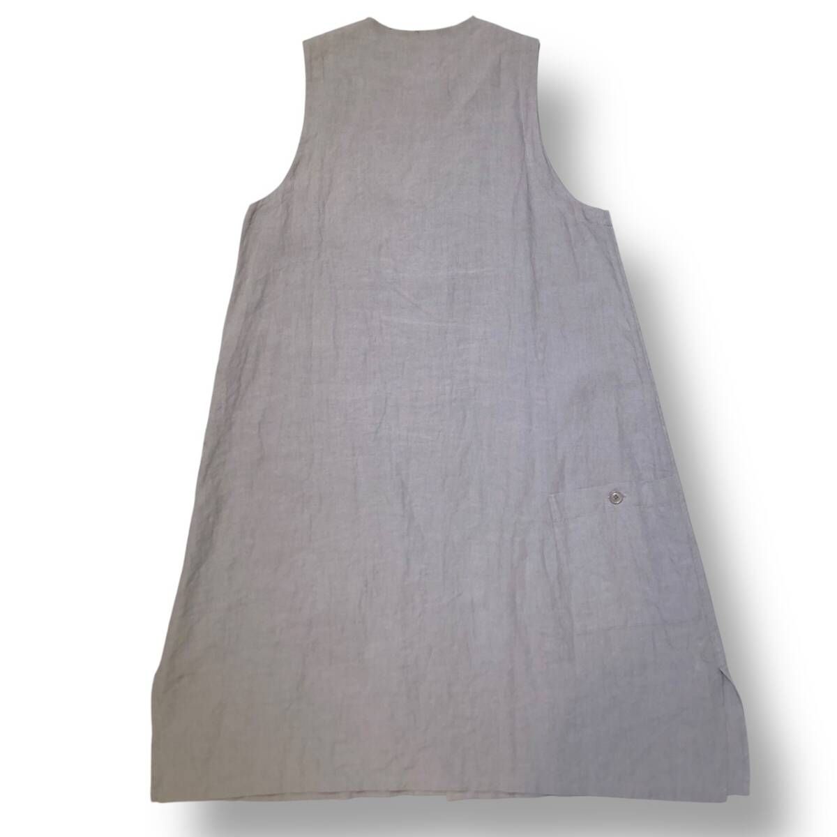 Y s RESORT 2025 Linen sleeveless ONE-PIECE リネンノースリーブワンピース サイズ2 グレー ワイズ リゾート