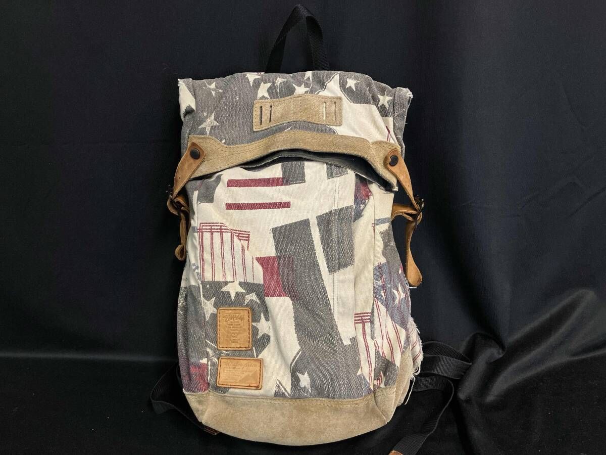 STUSSY ステューシー MASTER PIECE マスターピース リュック ホワイト系xグレー系xレッド系