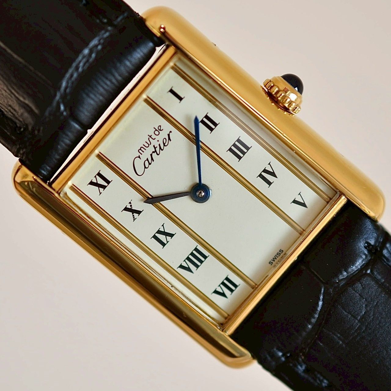 Cartier マストタンク LM ヴェルメイユ クォーツ アイボリー文字盤