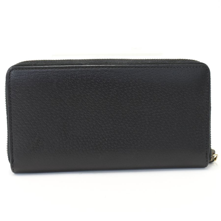 グッチ 長財布 ジップアラウンドウォレット 735845 GGマーモント レザー ブラック GUCCI