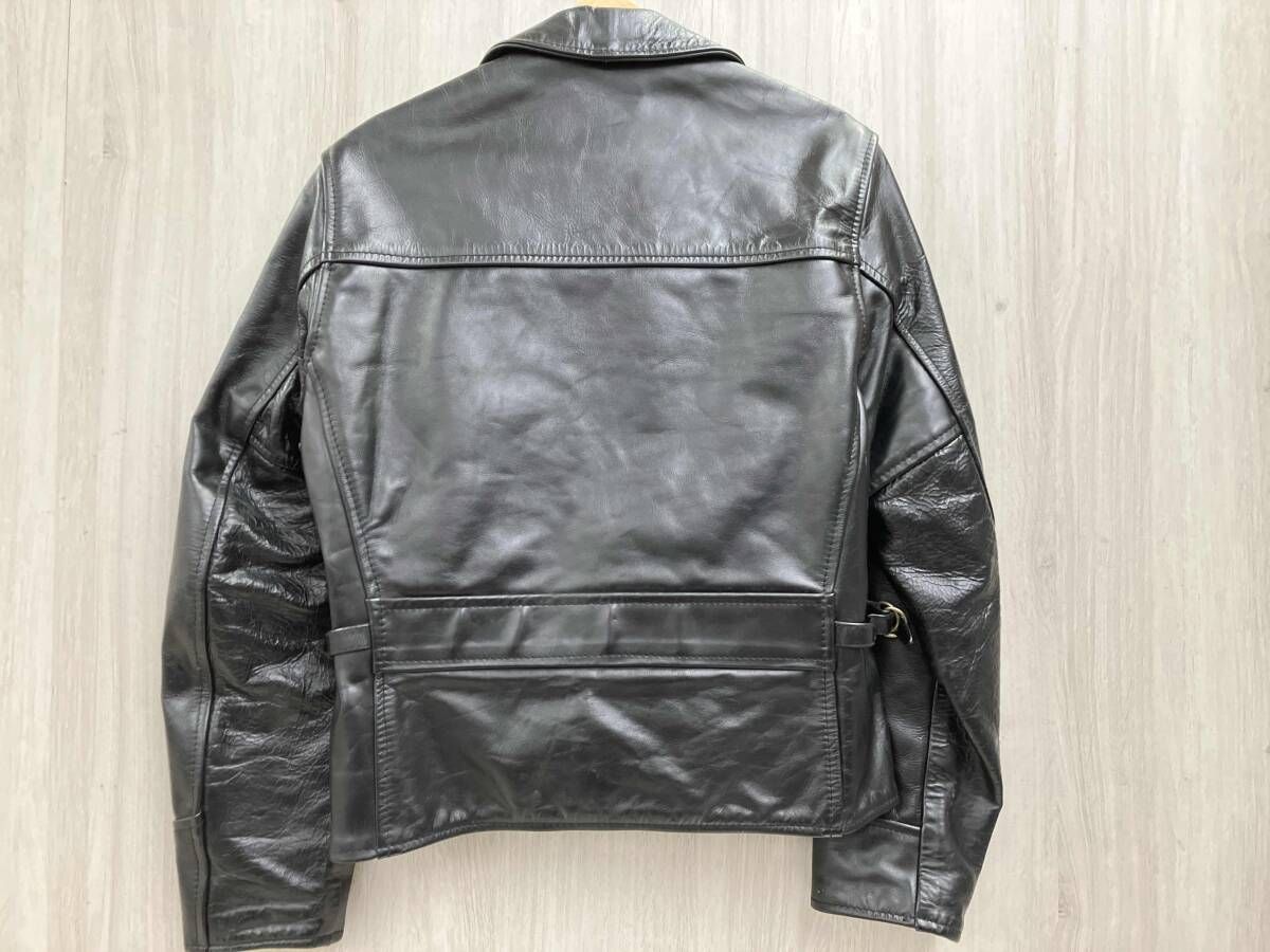 Indian motorcycle インディアンモーターサイクル レザージャケット シングルライダース 34サイズ ブラック 裏地チェック イギリス製