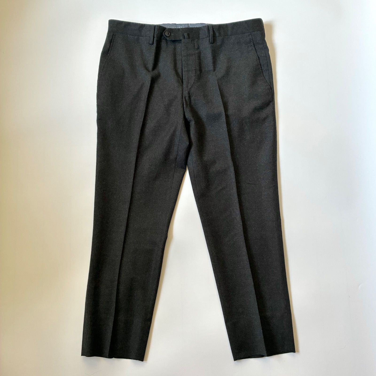 GERMANO BEAMS F別注 ウールストレッチ サキソニー ノープリーツ スラックス