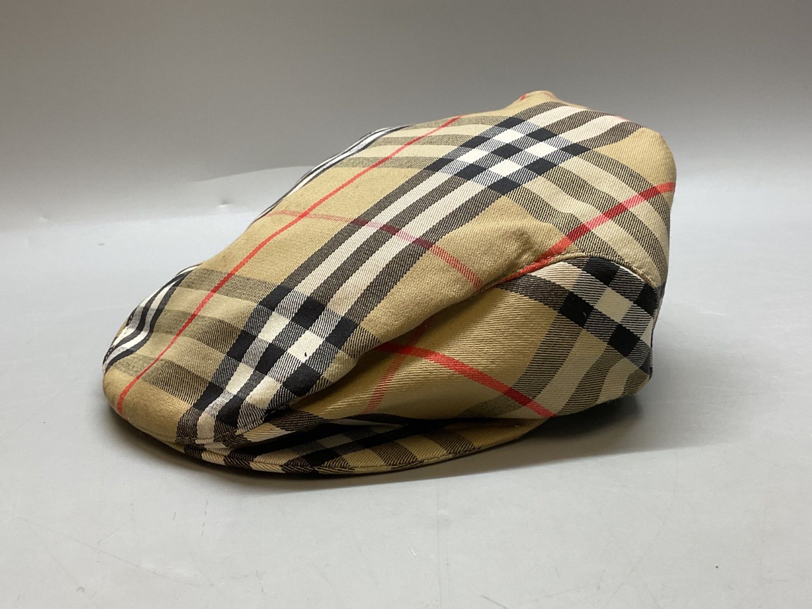 N BURBERRY バーバリー チェック柄 ハンチング サイズS 帽子 ベージュ