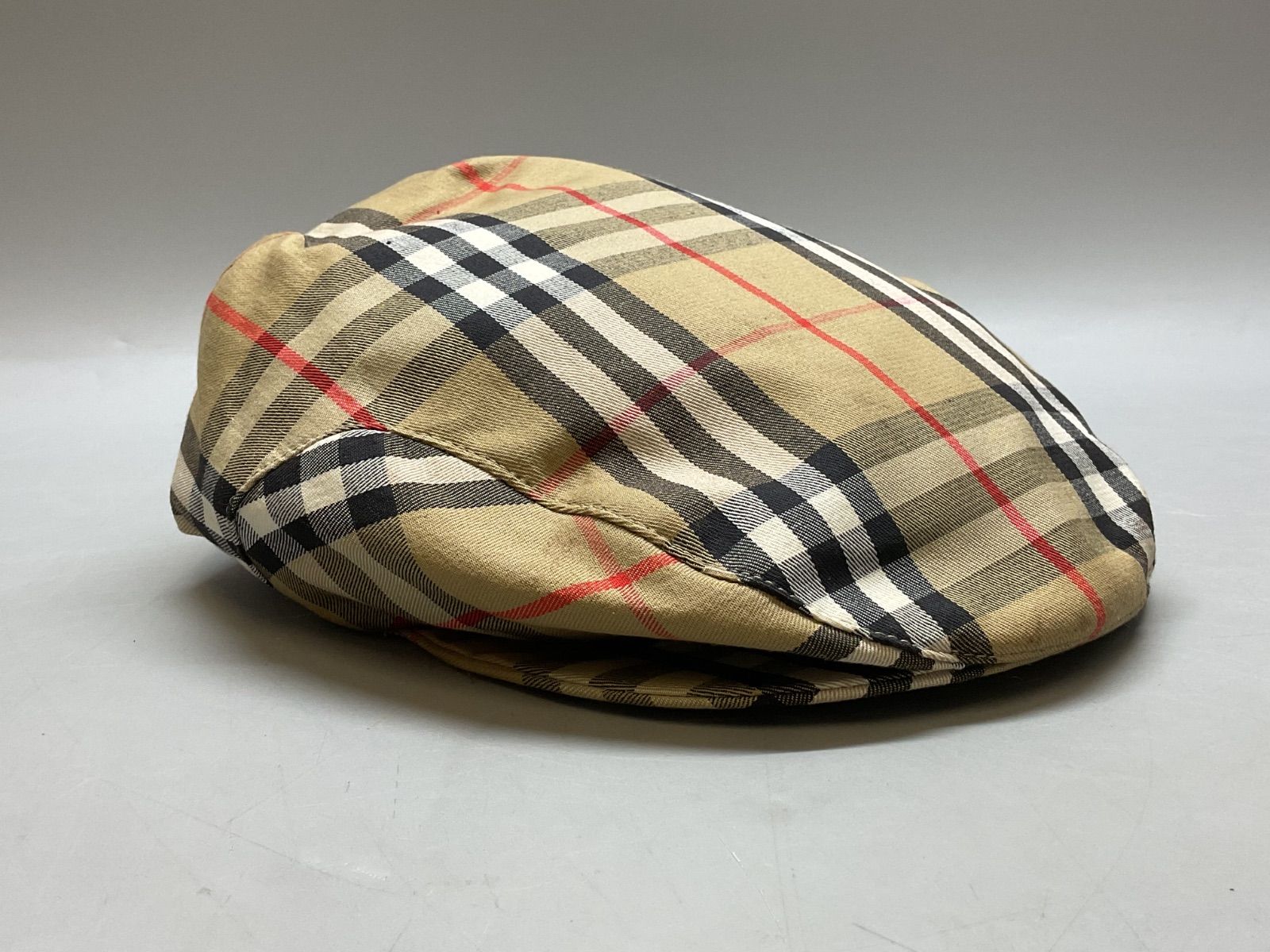 N BURBERRY バーバリー チェック柄 ハンチング サイズS 帽子 ベージュ