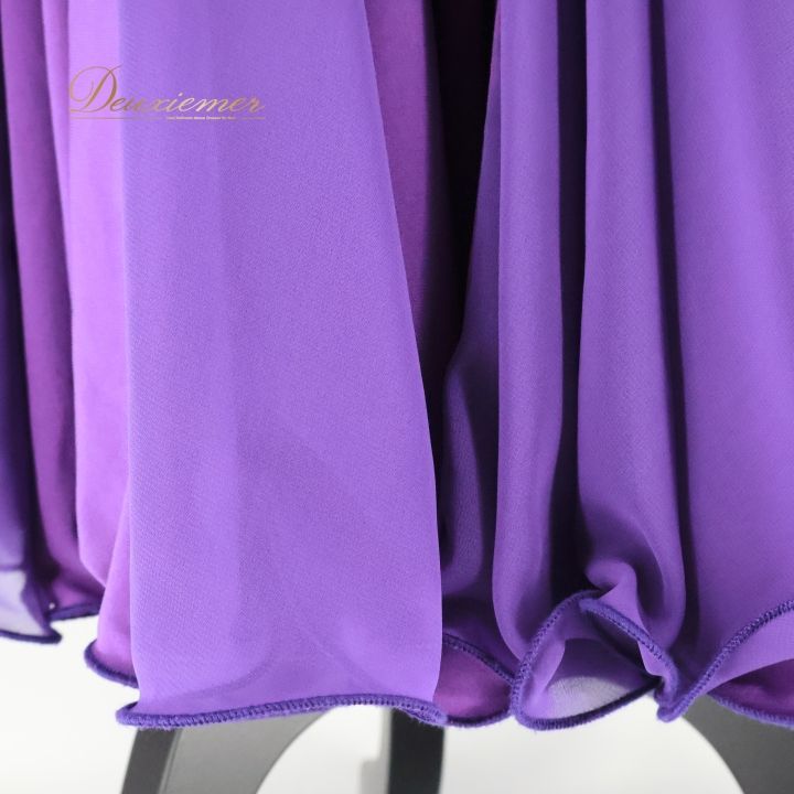 社交ダンス 衣装 ドレス ワンピース パーティドレス 紫 ミリオン million パープル系 無地 おしゃれ フォーマル ダンス衣装 発表会 レディース