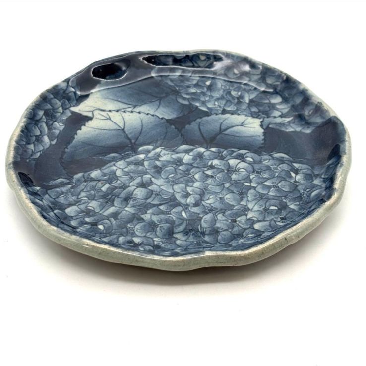 【辻修窯】 『夢の木』『あじさい』 皿 各1枚/手捻り 辻修窯】『夢の木』『あじさい』 皿 各1枚セット / 陶芸作家 辻修作