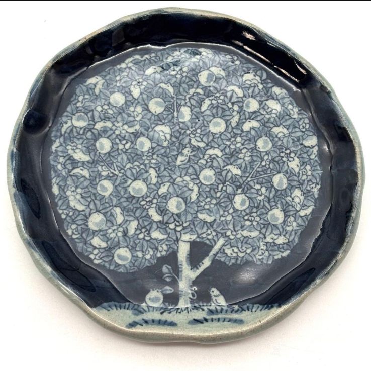 辻修窯】『夢の木』『あじさい』 皿 各1枚セット / 陶芸作家 辻修作
