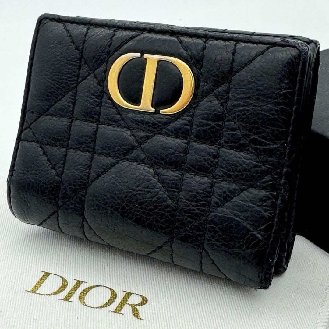 クリスチャン ディオール 折財布 カナージュ カロ Christian Dior 黒