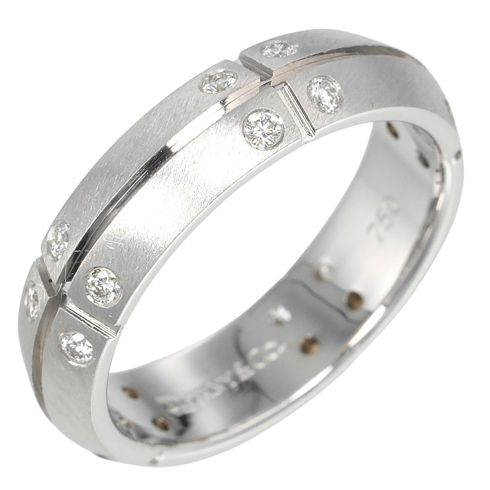 TIFFANY-Co. ティファニー ストリーメリカ K18ホワイトゴールド×ダイヤモンド 11.5号 レディース 5.7g リング 指輪