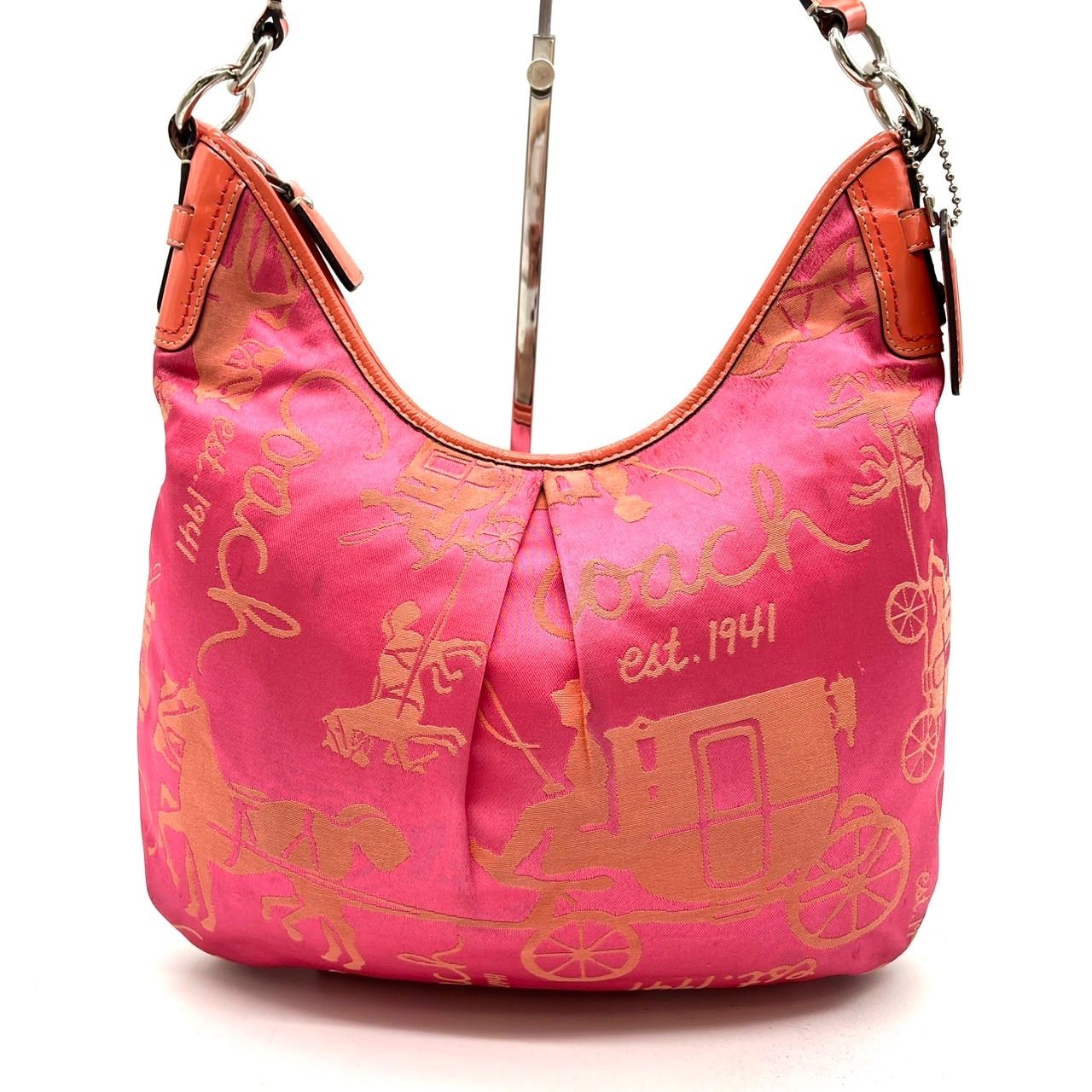 良品】 coach コーチ 馬車柄 2way ショルダーバッグ ハンドバッグ 