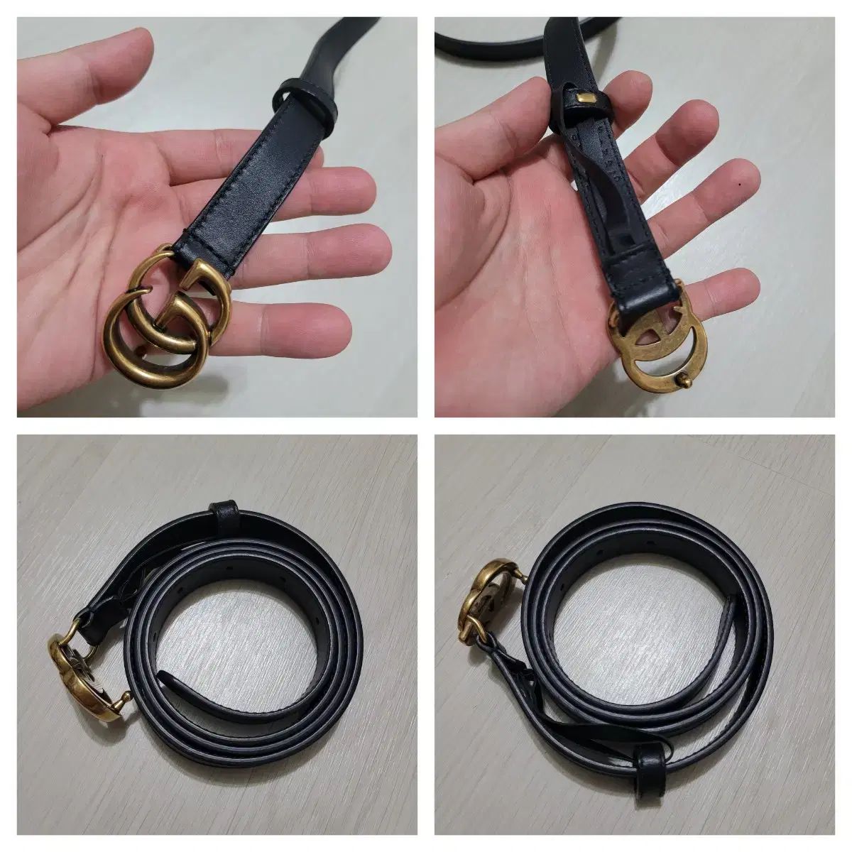  グッチ GGマーモント ブラック レディース ベルト ゴールド 90 36 ベルト 小物