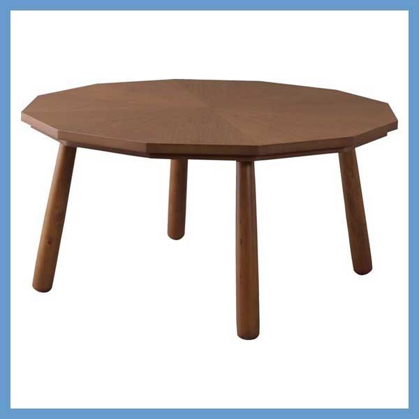 天然木 オーク ラバーウッド のこたつテーブル 十二角形 W 80 D H 39 cm No 110