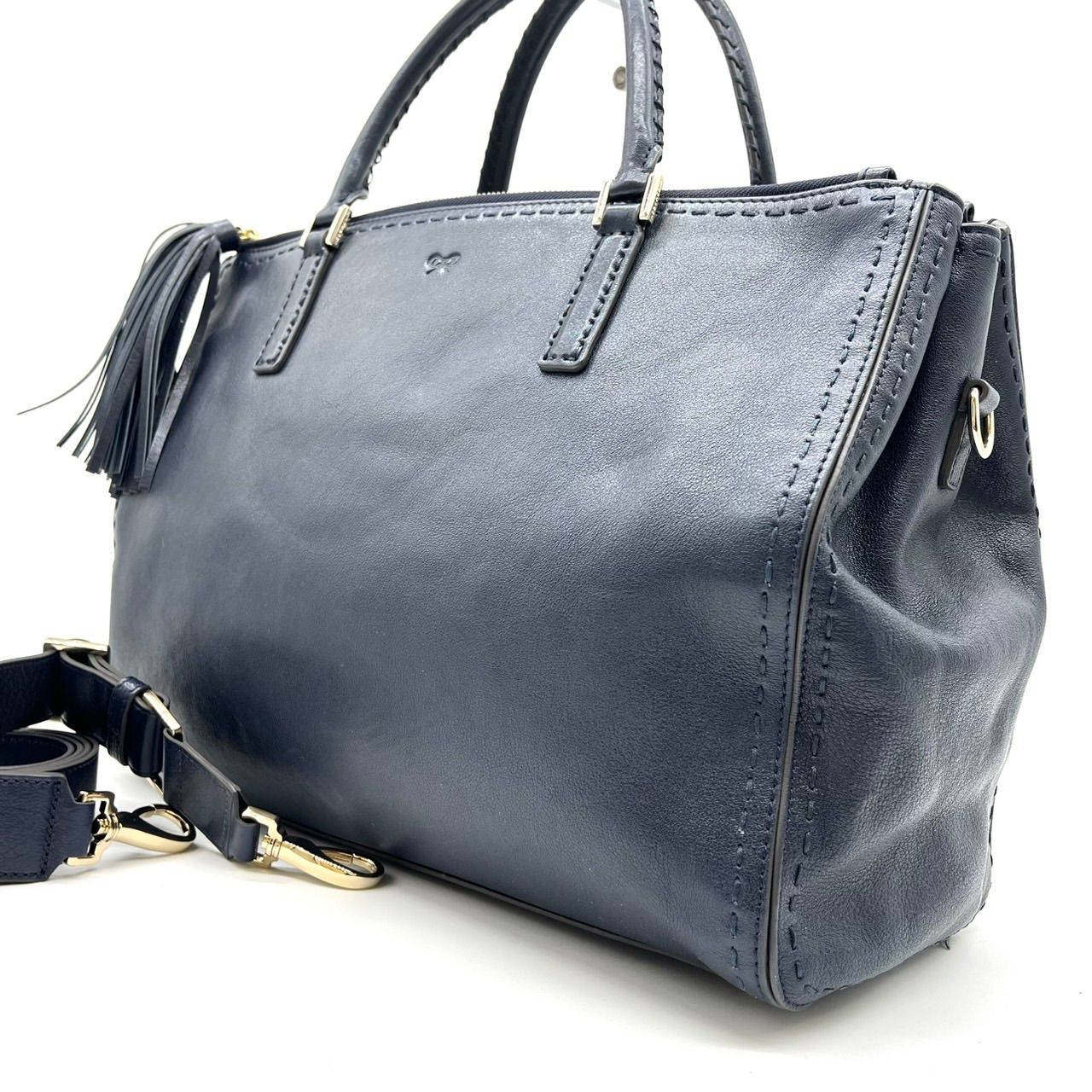 ANYA HINDMARCH 2way チェーンショルダーバッグ レザー ANYA HINDMARCH 2way チェーンショルダーバッグ レザー ANYA HINDMARCH