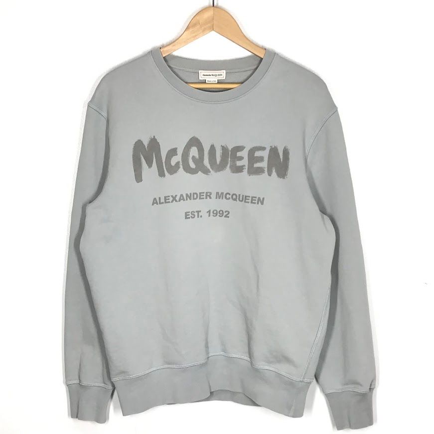 Alexander McQueen アレキサンダーマックイーン 長袖Ｔシャツ ロゴ 688713 QUZ 81 0912 グレー サイズ S 108