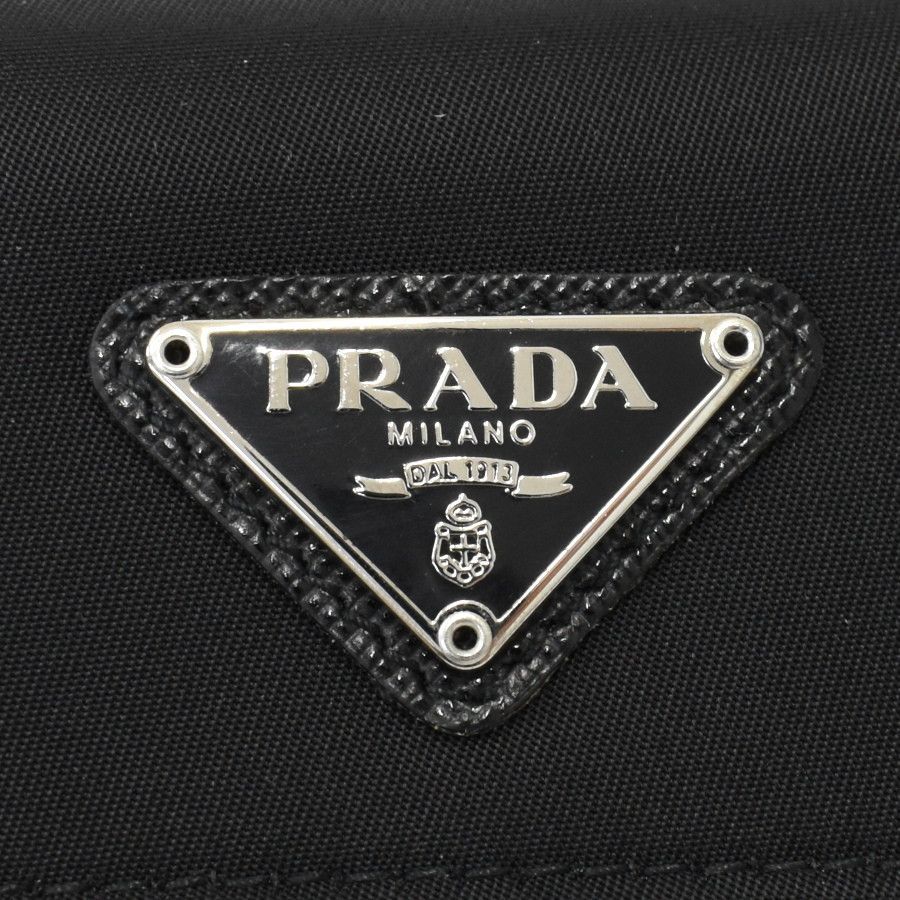  プラダ 6連キーケース 1 M 0222 三角プレート トライアングルロゴ ナイロン レザー ブラック PRADA キーケース 小物