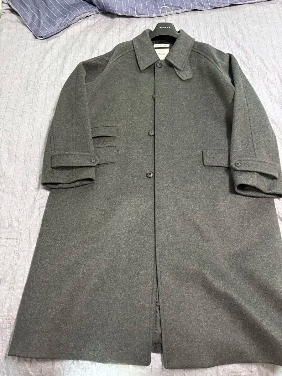 ビースロー オーバーサイズ カシミア バルマカーン コート グレー XL