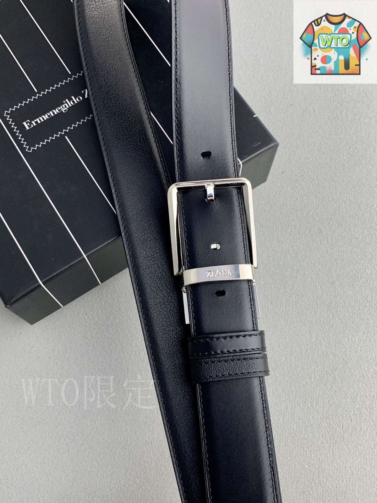 今日 Zegna 現代男性 レザーベルト