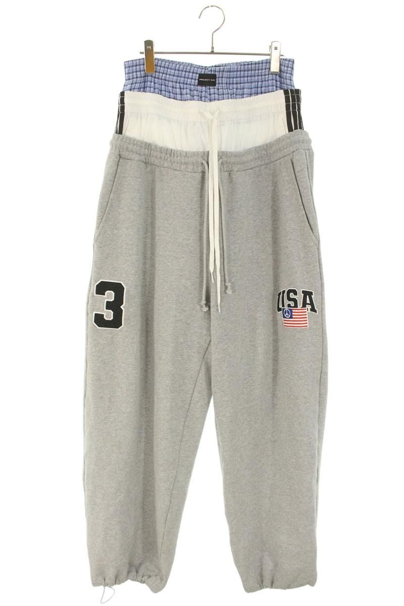 プロジェクトジーアール LAYERED SWEAT PANTS レイヤードデザインロングロングパンツ メンズ 1