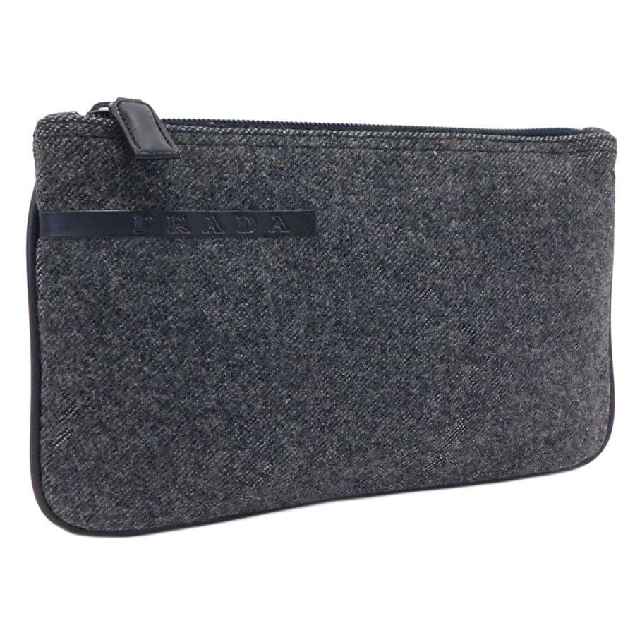 プラダ プラダスポーツ ポーチ ウール グレー PRADA