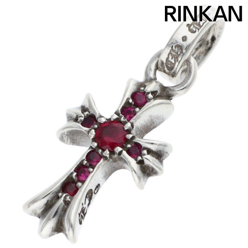 クロムハーツ CRS BBYFAT P RUB ベイビーファット PAVEルビー チャーム シルバーネックレストップ メンズ