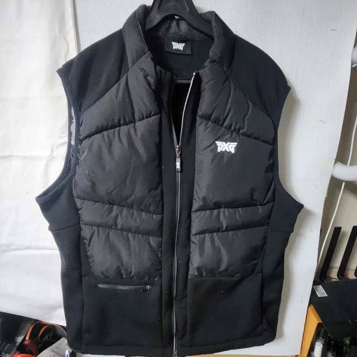 PXG ブラック ダウンベスト ゴルフウェア メンズ ダウンジャケット
