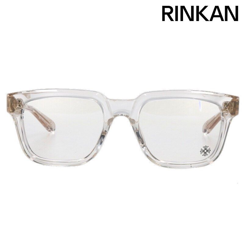 クロムハーツ AMBIDIXTROUS CHプラステンプル スクエアクリアフレーム眼鏡 メンズ 53 21 151